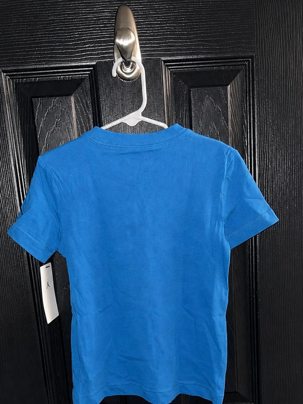 Jordan Boys' Bright Blue Short Sleeve Tee with Multicolor Wave Logo